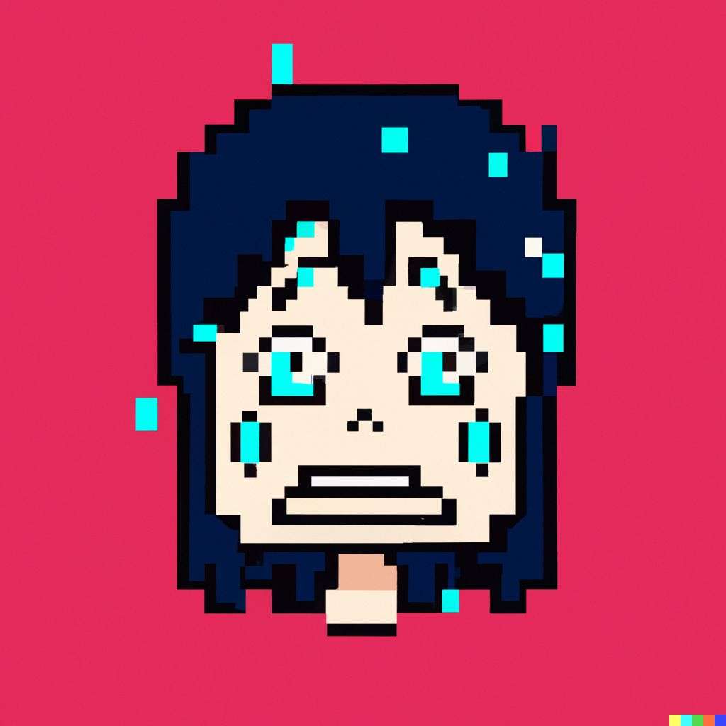 a representation of anxiety, pixel art